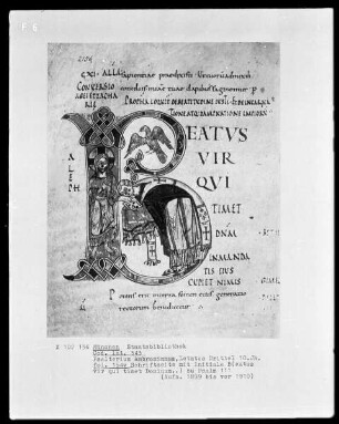 Psalterium Ambrosianum — Initiale B (eatus vir qui timet dominum), Folio 154verso