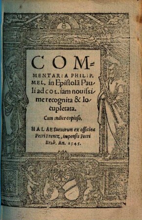 Commentaria Philip. Mel. in Epistola[m] Pauli ad Col.