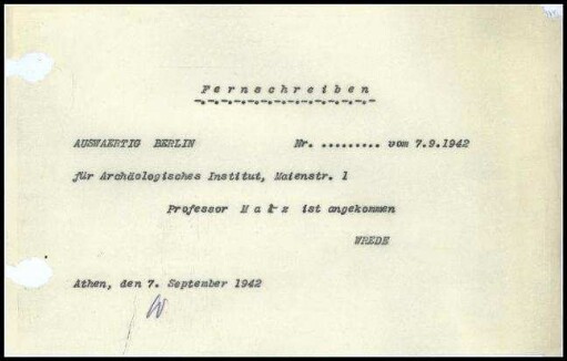 W. Wrede an M. Schede
