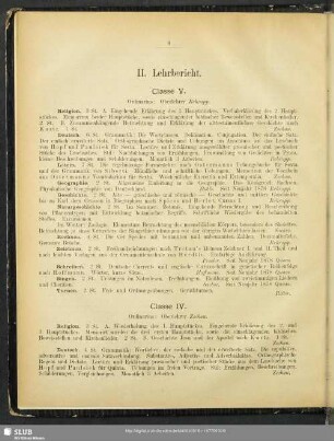 II. Lehrbericht