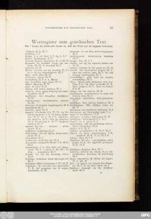 Wortregister zum griechischen Text.