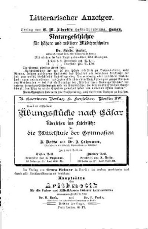 Litterarischer Anzeiger