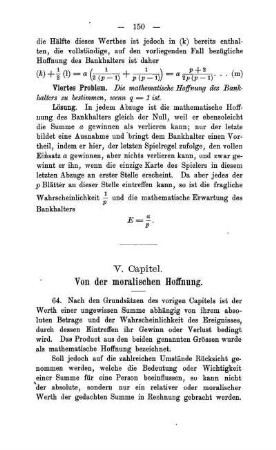 V. Capitel. Von der moralischen Hoffnung.