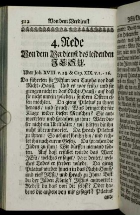 4. Rede Von dem Verdienst des leidenden Jesu.