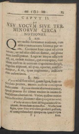 Caput II. De Usu Vocum Sive Terminorum Circa Notiones