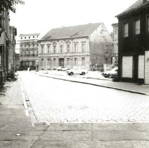 Cottbus. Ehemalige Kornbrennerei Ernst Graske : Cottbus, Burgstraße 17. Wohnhaus (E. 19. Jh.). Straßenansicht (von der Schloßkirchstraße)