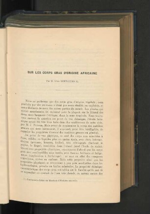 Sue les corps gras d'origine africaine