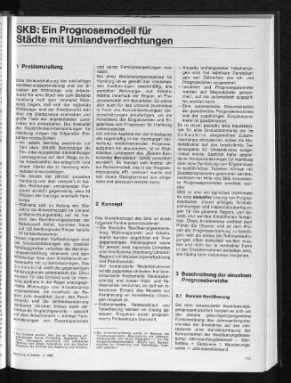 SKB: Ein Prognosemodell für Städte mit Umlandverflechtungen