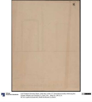 Berlin, Unter den Linden 37. Generalkommando, Wohnung des Prinzen Wilhelm von Preußen (?). Zwei Türen