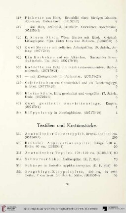 Textilien und Kostümstücke (Nr. 329-357)