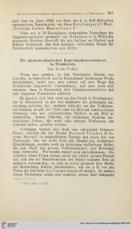 Die photomechanischen Reproductionsverfahren in Frankreich