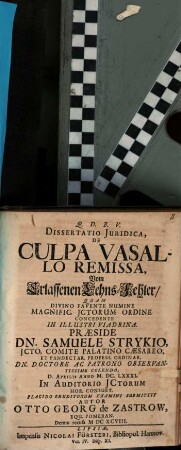 Diss. iur. de culpa vasallo remissa