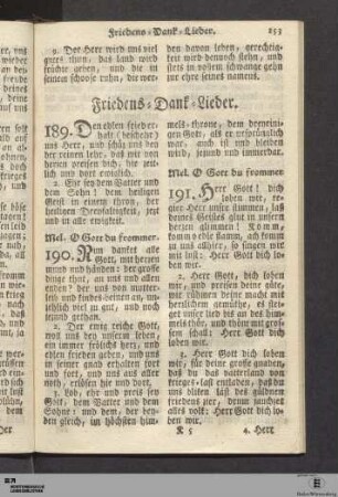 Friedens-Dank-Lieder.
