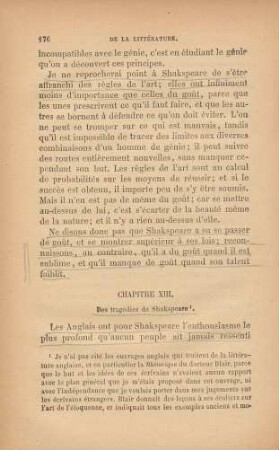 Chapitre XIII. Des tragédies de Shakespeare