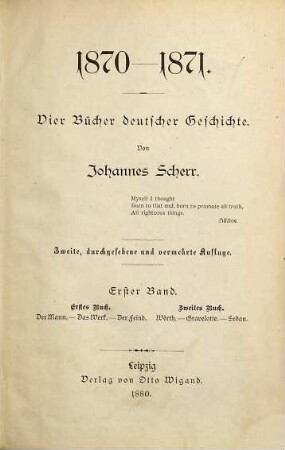 1870 - 1871 : vier Bücher deutscher Geschichte, 1