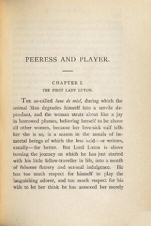 Peeress and player : a novel, 2