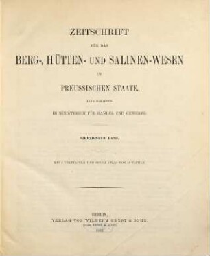Zeitschrift für das Berg-, Hütten- und Salinenwesen im Deutschen Reich. 40. 1892