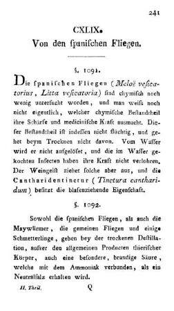 CXLIX. Von den spanischen Fliegen.
