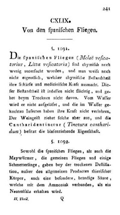 CXLIX. Von den spanischen Fliegen.