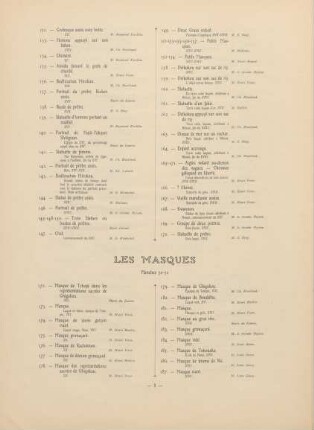 Les masques. Planches 30 -32