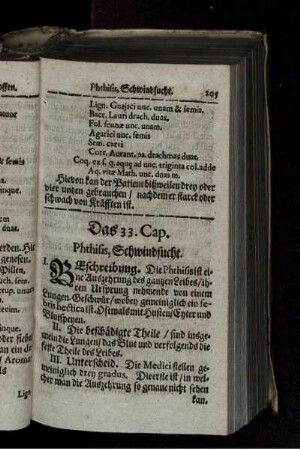 Das 33. Cap. Phthisis, Schwindsucht.