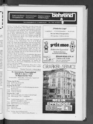 VI. Eppendorfer Feuerwehrfest vom 29.6. bis 2.7.1979 im Eppendorfer Park