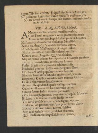 VIII. A. Q. Rivino, Lipsiensi.