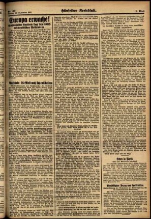 Zweite Ausgabe vom Freitag, den 10. September 1937.