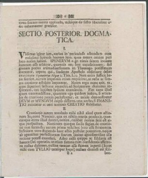 Sectio. Posterior. Dogmatica.