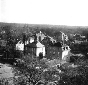 Dresden-Klotzsche. Blick nach Norden vom Turm der 82. Oberschule, Gertrud-Caspari-Straße 9