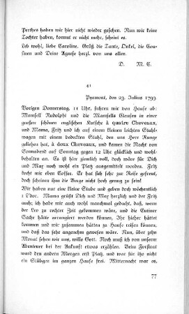 41 Pyrmont, den 23. Julius 1799.