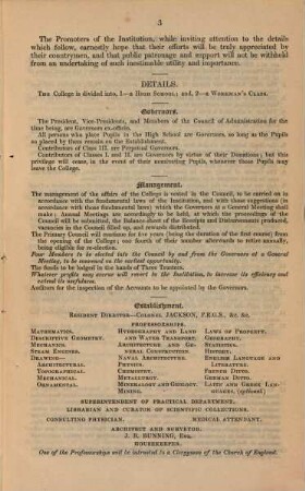 College for Civil Engineering : President. The Most Noble His Grace The Duke of Buccleuch, K.G., F.R.S.