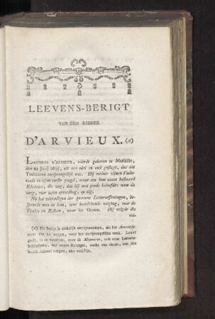 Leevens-berigt van den ridder d'Arvieux.