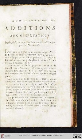 Additions aux observations