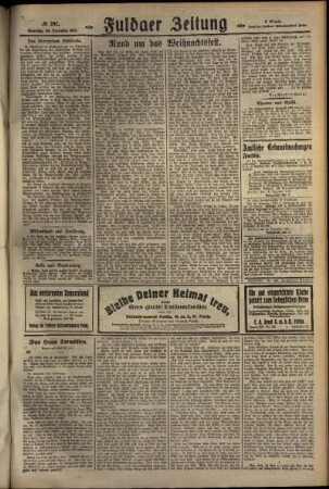 Zweite Ausgabe vom Sonntag, den 25. Dezember 1927.