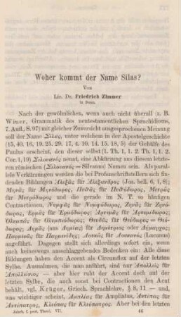 721-723 Woher kommt der Name Silas?
