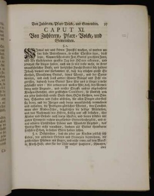Caput XI. Von Zuhörern, Pfarr-Volcke, und Gemeinden.