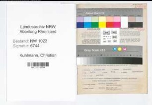 Entnazifizierung Christian Kuhlmann , geb. 08.08.1891 (Obersekretaer)
