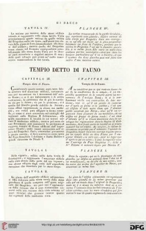 Capitolo III: Tempio detto di Fauno / Chapitre III: Temple dit de Faune