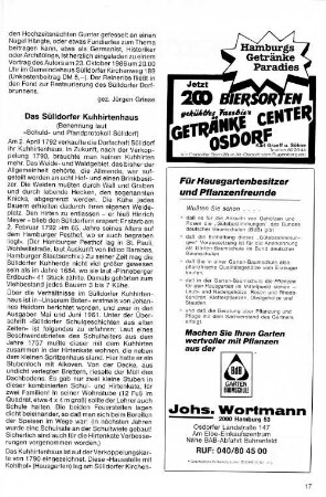 Das Sülldorfer Kuhhirtenhaus : (Benennung laut "Schuld- und Pfandprotokoll Sülldorf)