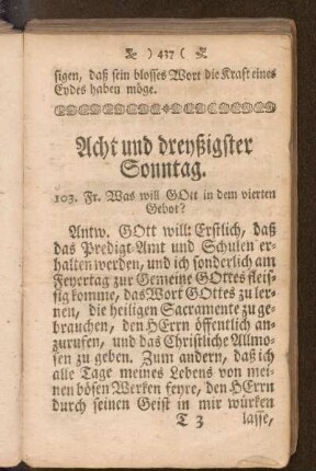 Acht und dreyßigster Sonntag