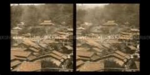 Blick über Häuser zum Kiyomizu Tempel, Nagasaki