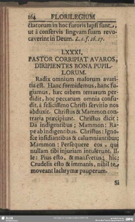 LXXXI. Pastor Corripiat Avaros Diripientes Bona Pupillorum