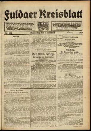 Ausgabe vom Donnerstag, den 08. November 1917.