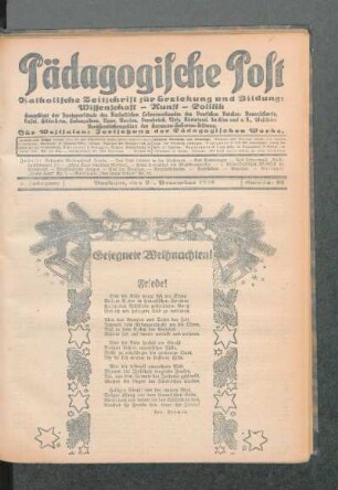 Gesegnete Weihnachten! : Friede!