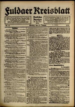 Ausgabe vom Montag, den 27. Januar 1919.