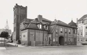 Torgau, Leipziger Wall 16/Ecke Spitalstraße. Friedrich-Ludwig-Jahn-Turnhalle (um 1900). Straßenansicht