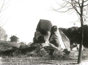 Lausitzer Granitmassiv (Lužické hory). Klippen im Rumburger Granit an der Bahnlinie Rumburg (Rumburk/CSSR) - Schönlinde (Krásná Lípa)