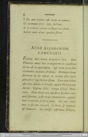 Alius Argumentum Camerarii