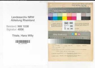 Entnazifizierung Hans Willy Thiele , geb. 02.11.1889 (Beamter)